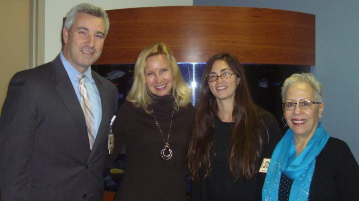 Paul J. Dunphey, the hospital's Senior Vice President and Chief Operating Officer; Tracy MccCabe Shelton and Farrah Rubin of KRVC; Migdala (Millie) Onofrietti, The Allen Administration's Community Physician Relations Coordinator