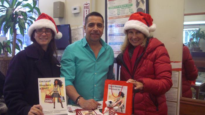 KRVC"s Farrah Rubin and Tracy McCabe Shelton with Edwardo Torrez, owner of ED Beauty Salon
